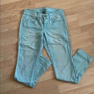 Light teal skinny jeans